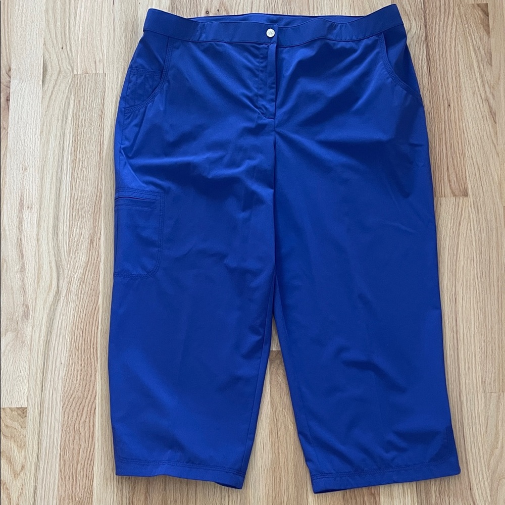 Chico's Royal Blue Golf Capri Pants with Utility Pocket